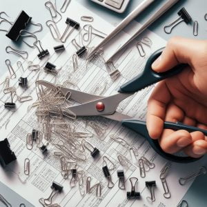 An-image-showing-the-correct-way-to-remove-staples-and-paperclips-from-documents